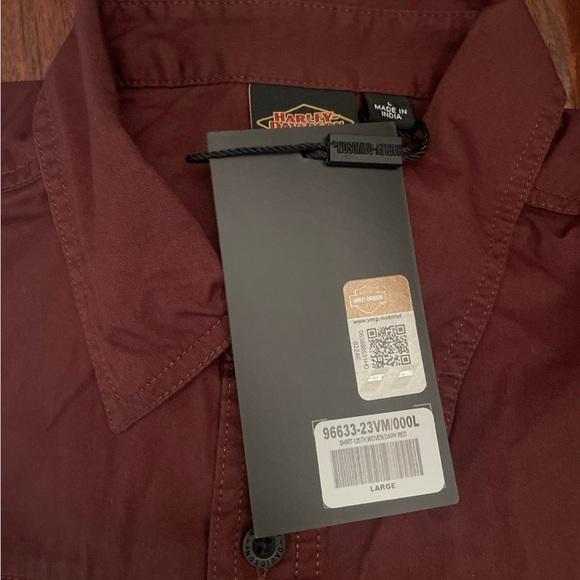 Harley-Davidson Men's 120th Anniversary Mechanic Shirt - Dark Red  Size L - Picture 5 of 5
